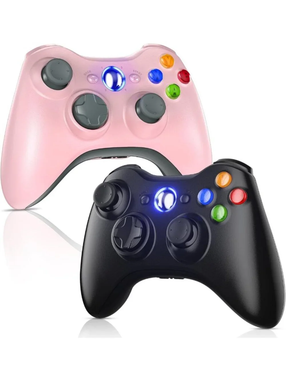2 Pack Wireless Game Controllers for Xbox 360 & PC - Upgraded Joystick, Dual